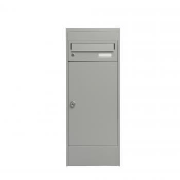 Preview: Paketbriefkasten Mefa Mana 483 Weißaluminium RAL 9006 mit 1 separatem Briefkasten